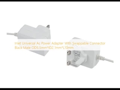 Inlet Universal AC Power Adapter Dengan Swappable Connector Hitam Pria OD5.5mm*ID2.1mm*L10mm
